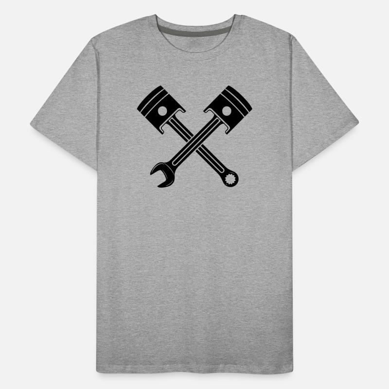 Engine piston key crossed Men's Premium Organic T-Shirt