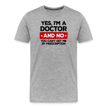 Médecin médecin spécialiste urgentiste médecin assistant emploi - T-shirt bio Premium Homme - gris chiné - Devant - Damien (186cm)