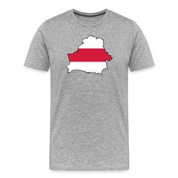 Silhouette of Belarus - Men's Premium Organic T-Shirt - heather grey - Front - Damien (186cm)