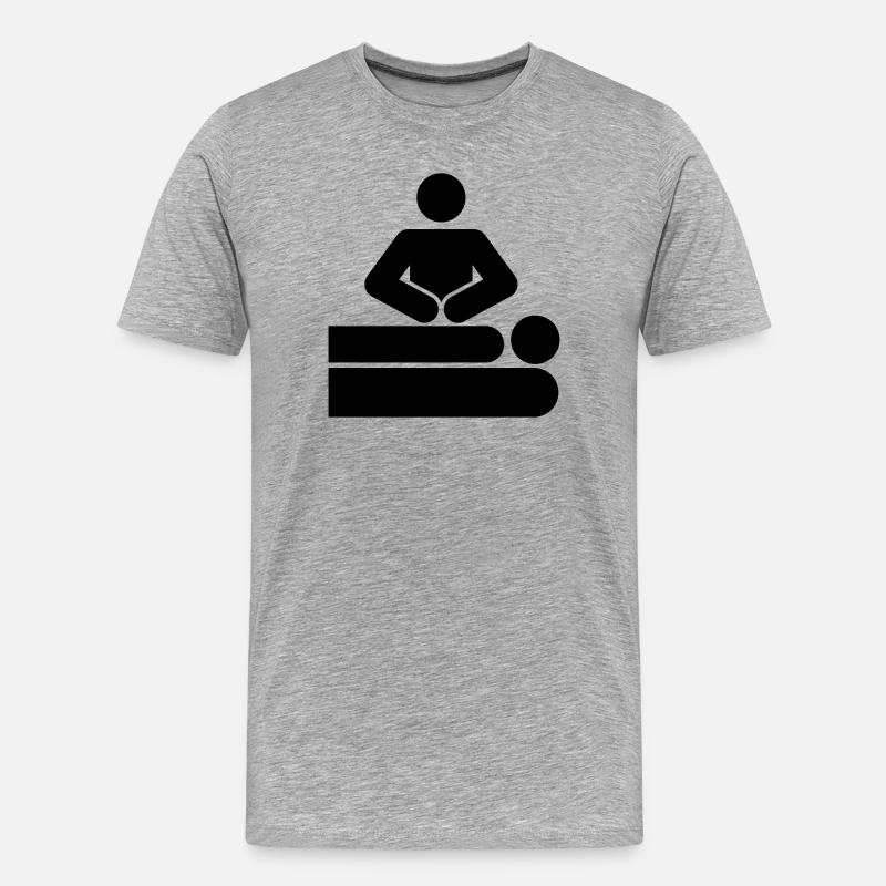 MASSAGE - Männer Premium Bio T-Shirt - Grau meliert