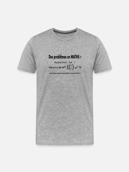 problème math - T-shirt bio Premium Homme - gris chiné