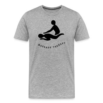 MASSAGE THÉRAPEUTIQUE - T-shirt bio Premium Homme - gris chiné - Devant - Damien (186cm)