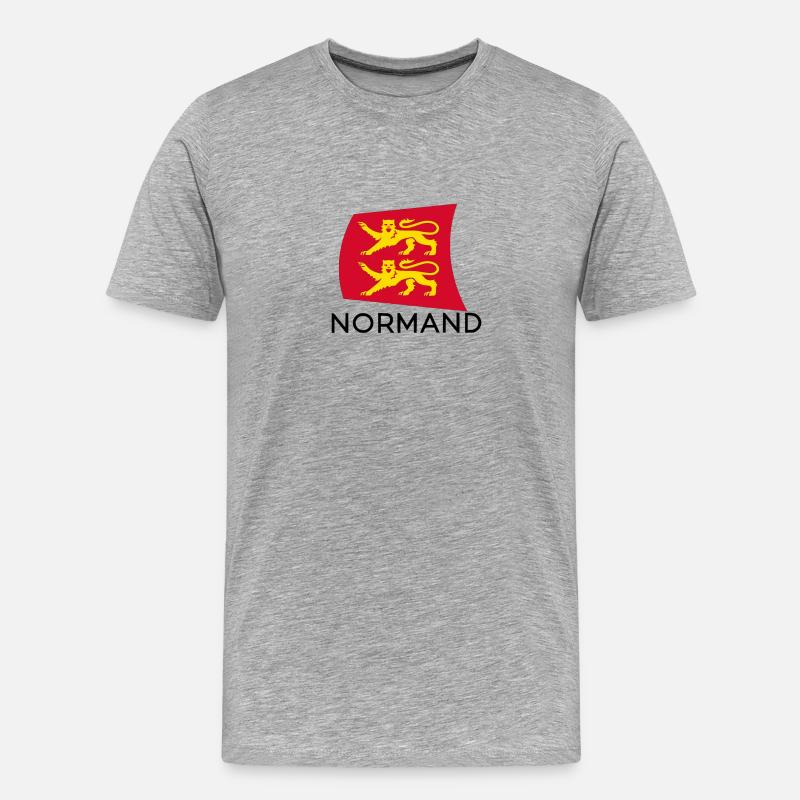 Normandie - Männer Premium Bio T-Shirt - Grau meliert