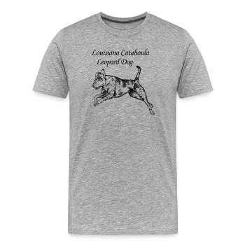 Louisiana Catahoula Leopard Dog - Männer Premium Bio T-Shirt - Grau meliert - Vorne - Damien (186cm)