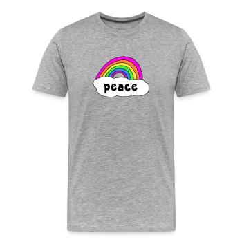 Peace Peace rainbow cloud - Men's Premium Organic T-Shirt - heather grey - Front - Damien (186cm)