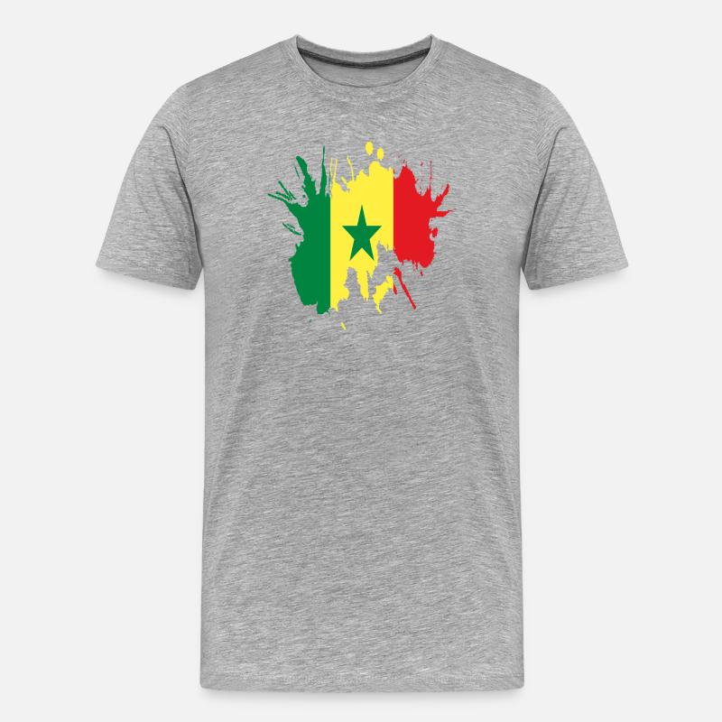 Senegal - Männer Premium Bio T-Shirt - Grau meliert