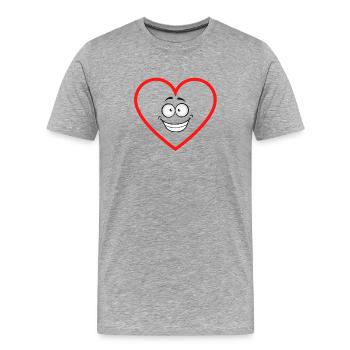 expectant heart comicstyle sticker sticker - Men's Premium Organic T-Shirt - heather grey - Front - Damien (186cm)
