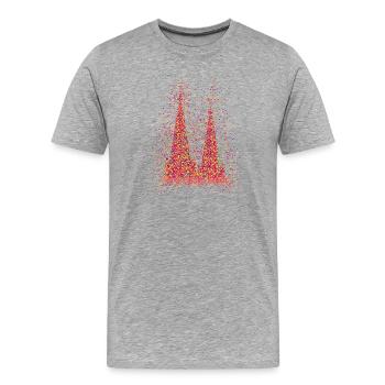 Kölner Dom Konfetti Im Herzen Karneval Herz Köln - Männer Premium Bio T-Shirt - Grau meliert - Vorne - Damien (186cm)