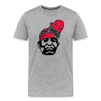 Alifuru Face - Men's Premium Organic T-Shirt - heather grey - Front - Damien (186cm)