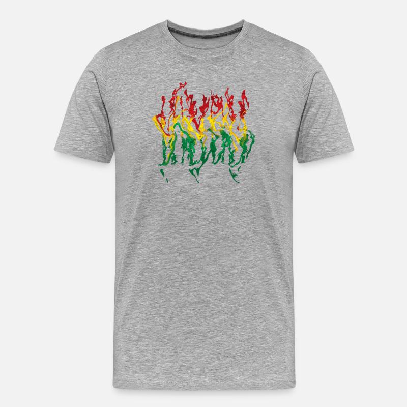 Vivid Reggae Flame Illustration Reggae - T-shirt bio Premium Homme - gris chiné