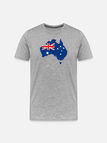 Flag Map of Australia - Men's Premium Organic T-Shirt - heather grey