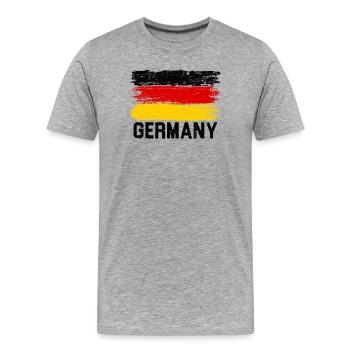 Lebhaftes rotes Gelbes Flaggen-Splash - Männer Premium Bio T-Shirt - Grau meliert - Vorne - Damien (186cm)