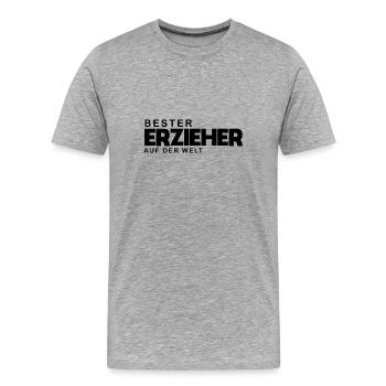 Bester Erzieher - Männer Premium Bio T-Shirt - Grau meliert - Vorne - Damien (186cm)