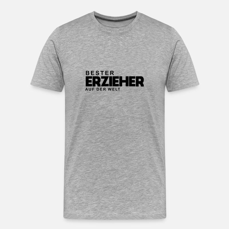 Bester Erzieher - Männer Premium Bio T-Shirt - Grau meliert