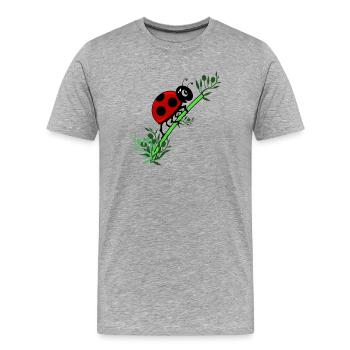 Botanique de coccinelle - T-shirt bio Premium Homme - gris chiné - Devant - Damien (186cm)