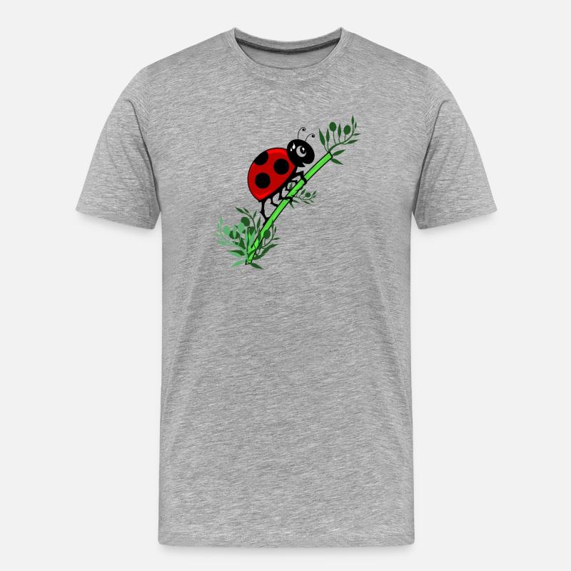 Marienkäfer Botanik - Männer Premium Bio T-Shirt - Grau meliert