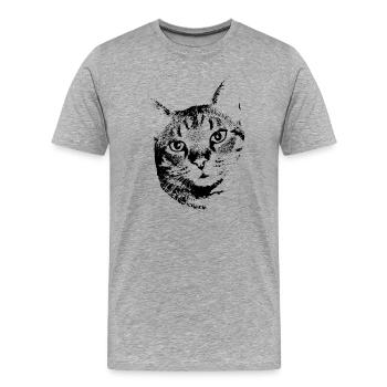 Chat Chat Chat Chat Chemise Cadeau - T-shirt bio Premium Homme - gris chiné - Devant - Damien (186cm)