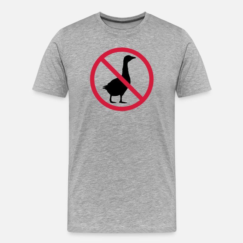 Gans Verboten Schild - Männer Premium Bio T-Shirt - Grau meliert