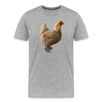 Poulet - T-shirt bio Premium Homme - gris chiné - Devant - Damien (186cm)
