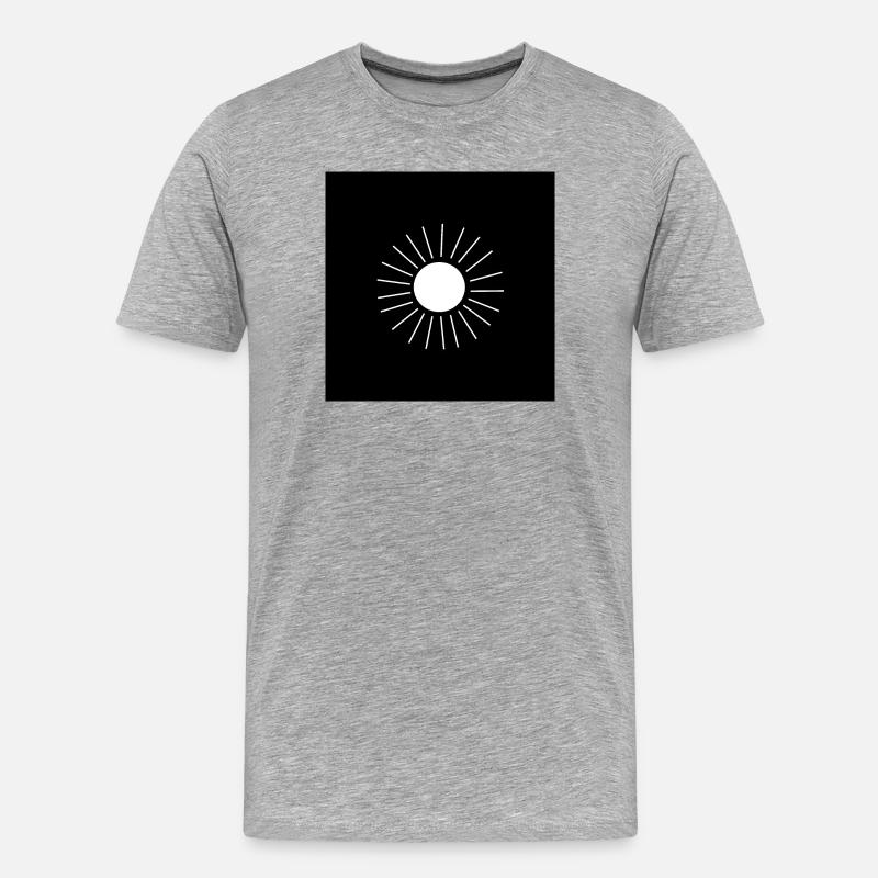 Minimalist Sonnenlogo Design - Männer Premium Bio T-Shirt - Grau meliert