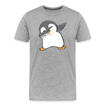 Penguin Dabbing Kawaii sweet - Men's Premium Organic T-Shirt - heather grey - Front - Damien (186cm)
