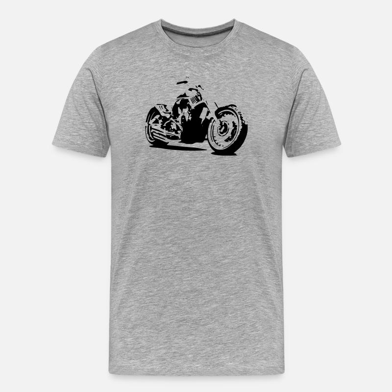Motorcycle Chopper - Männer Premium Bio T-Shirt - Grau meliert