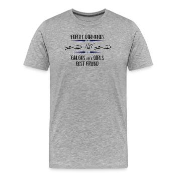Galgos rennend - Männer Premium Bio T-Shirt - Grau meliert - Vorne - Damien (186cm)
