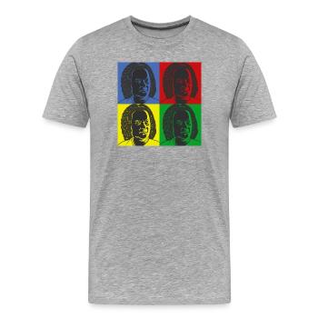 Johann Sebastian Bach in Warhol style - Men's Premium Organic T-Shirt - heather grey - Front - Damien (186cm)