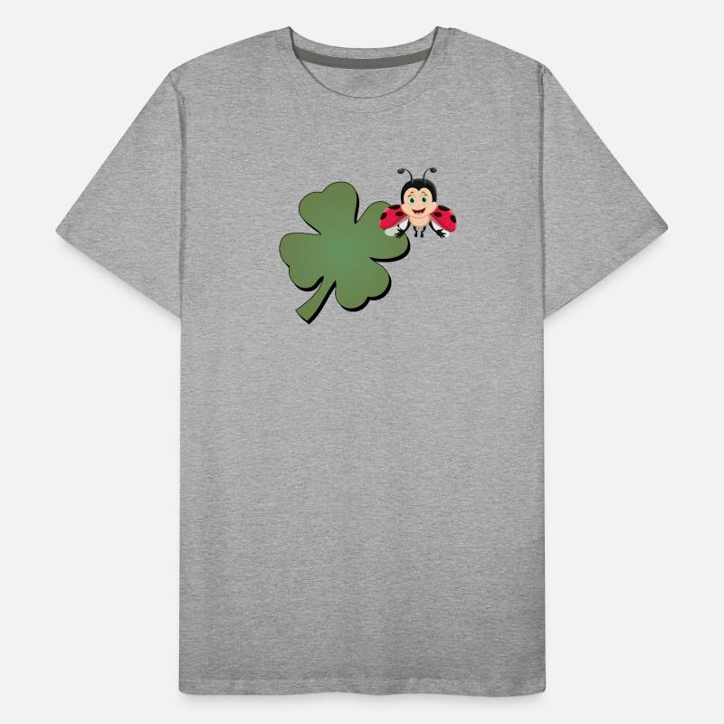 Kleeblatt mit Ladybug (Marienkäfer) Männer Premium Bio T-Shirt