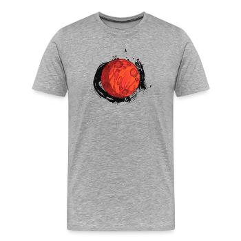 Planet Mars with background, planets - Men's Premium Organic T-Shirt - heather grey - Front - Damien (186cm)