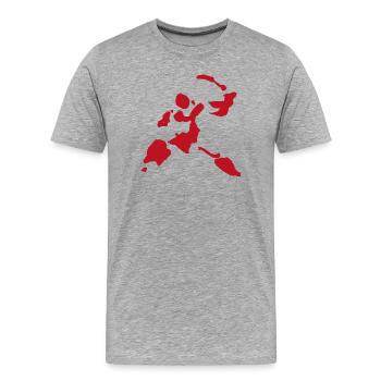Blood splatter heavy fighter warrior figure - Men's Premium Organic T-Shirt - heather grey - Front - Damien (186cm)