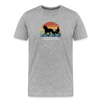 Equestrian trotters and riders riding horse racing - Men's Premium Organic T-Shirt - heather grey - Front - Damien (186cm)