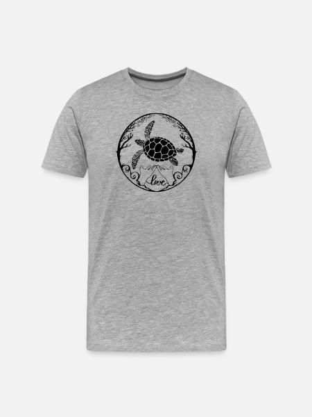 Sea turtle love - Men's Premium Organic T-Shirt - heather grey
