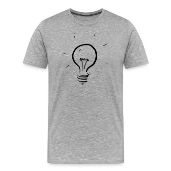 Ampoule - T-shirt bio Premium Homme - gris chiné - Devant - Damien (186cm)