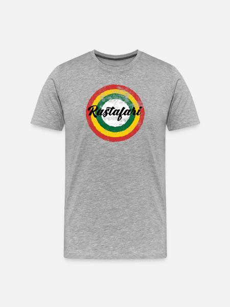 Rastafari Rainbow Design - Men's Premium Organic T-Shirt - heather grey