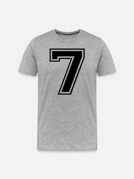 7 number rugby football - Men's Premium Organic T-Shirt - heather grey