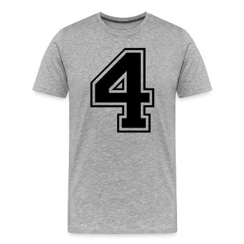 4 number rugby football - Men's Premium Organic T-Shirt - heather grey - Front - Damien (186cm)