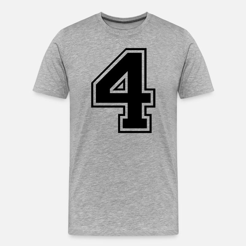 Rugby Rugby mit 4 Nummern - Männer Premium Bio T-Shirt - Grau meliert