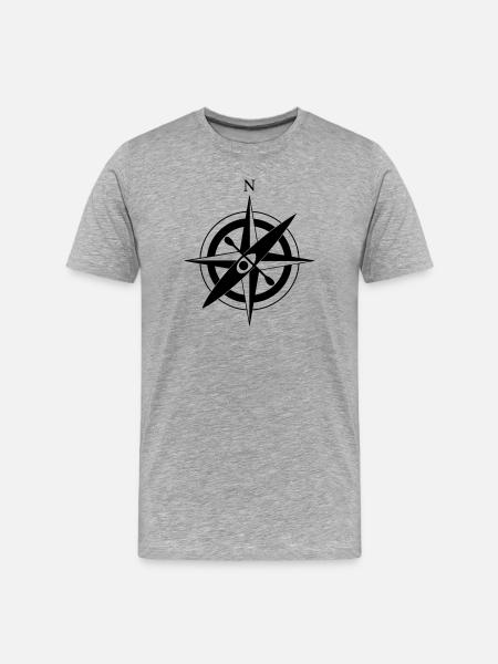 Compass Rose Kayak - Men's Premium Organic T-Shirt - heather grey