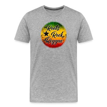 Roots Rock Reggae - Musikstil Illustration - Männer Premium Bio T-Shirt - Grau meliert - Vorne - Damien (186cm)