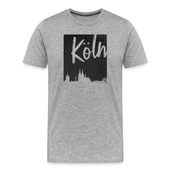 Köln - Männer Premium Bio T-Shirt - Grau meliert - Vorne - Damien (186cm)