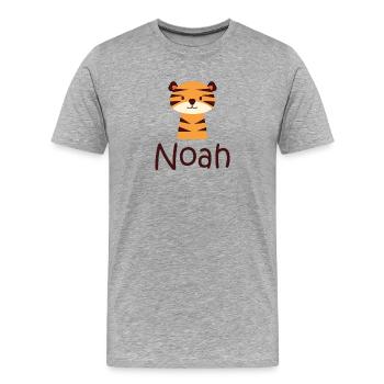 Noah - Men's Premium Organic T-Shirt - heather grey - Front - Damien (186cm)