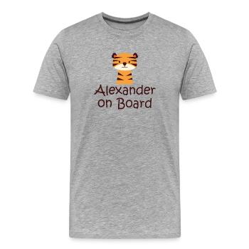 Alexander on board - Männer Premium Bio T-Shirt - Grau meliert - Vorne - Damien (186cm)