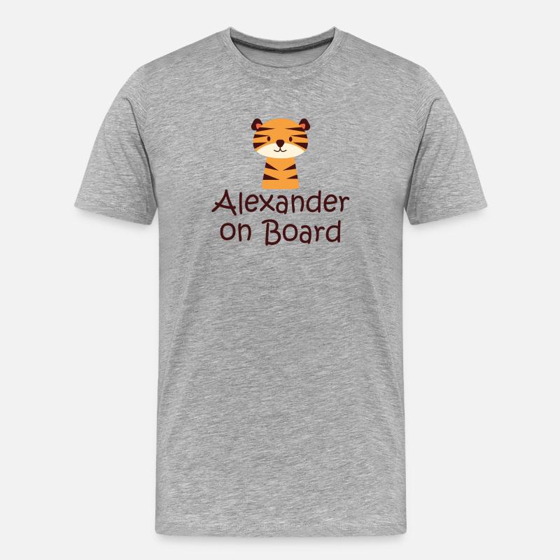 Alexander on board - Männer Premium Bio T-Shirt - Grau meliert
