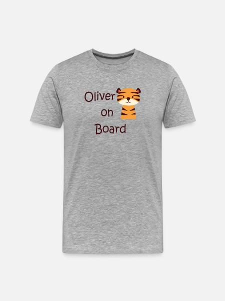 Oliver on board - Men's Premium Organic T-Shirt - heather grey