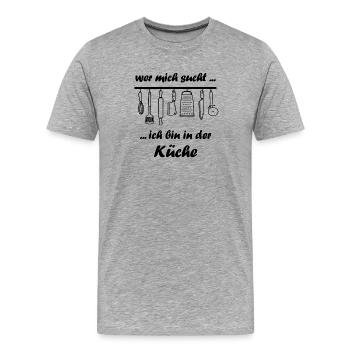 Femme au foyer cuisinier femme cuisine disant cadeau femme - T-shirt bio Premium Homme - gris chiné - Devant - Damien (186cm)