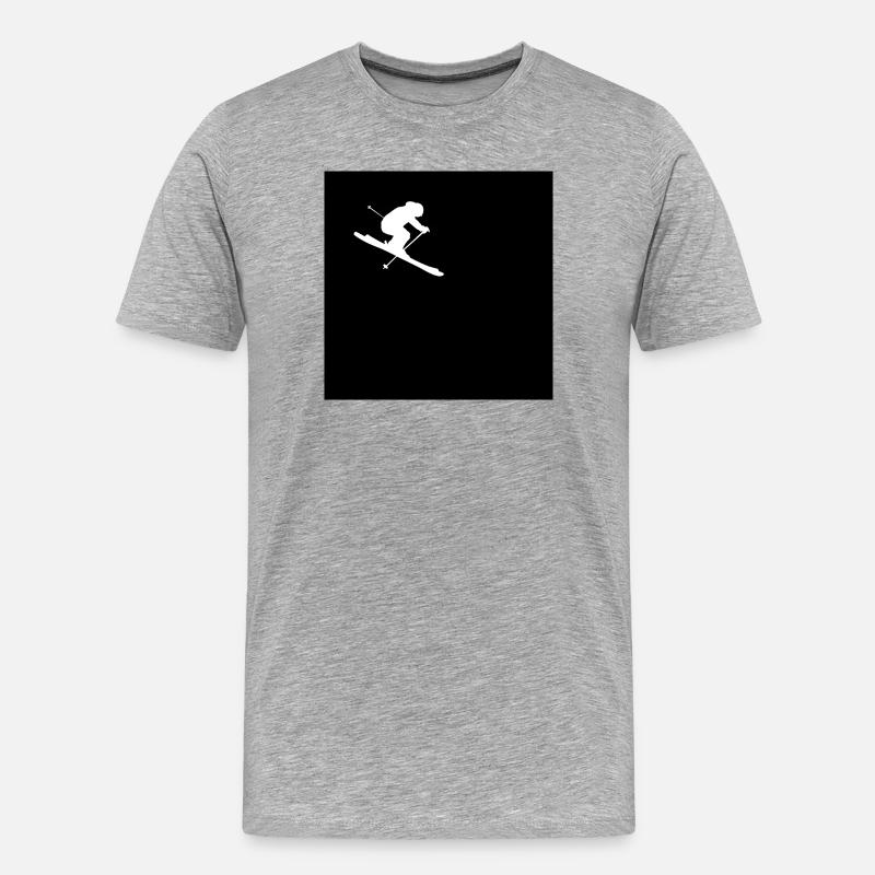 Ski - Männer Premium Bio T-Shirt - Grau meliert