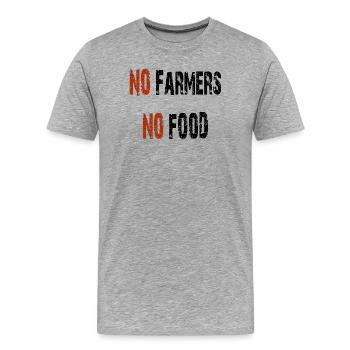 Pas d'agriculteurs pas de nourriture - T-shirt bio Premium Homme - gris chiné - Devant - Damien (186cm)