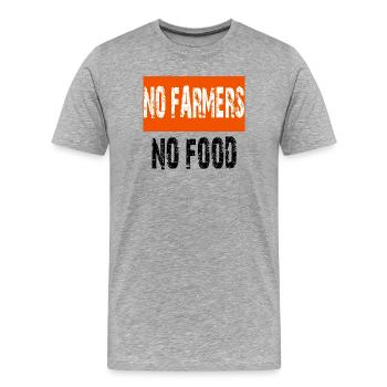 Pas d'agriculteurs, pas de nourriture - T-shirt bio Premium Homme - gris chiné - Devant - Damien (186cm)