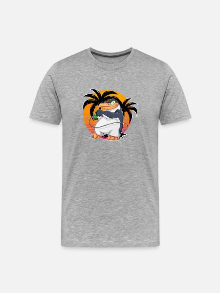 Jeu Penguin Gamer - T-shirt bio Premium Homme - gris chiné